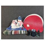 Round Placemats, Snowman Hand Towels, Throw Rug