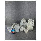 Clear Glass Tableware, Salt Cellars, Lidded Jar,