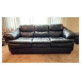 Blue Leather Push Pin Couch