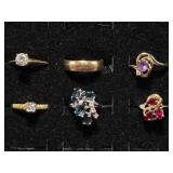 Gold Tone Rings(5), Silver Tone Ring(1)