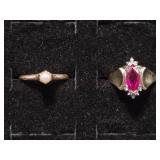 10kt Gold Rinhs with Tested Stones(2)