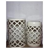 Metal Cream Colored Garden Tables(2)