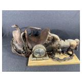 Kids Western Saddle, Western Style Mantel Clock