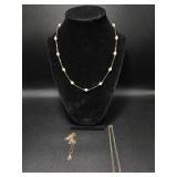 14k Gold Chains(2), 14k Gold Necklace with Pearls