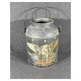 Black Metal Can w/ Gold American Eagle