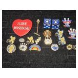Bowling Pins, "I Love Rosebush" Pin