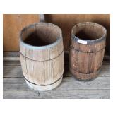 2 Round Wooden Barrels