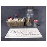 Family Forever Sign, Hand Selected Glass Jar
