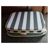 Green and White Striped Seat Cushions(4)