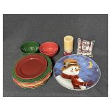 Holiday Dinner Plates and Bowl