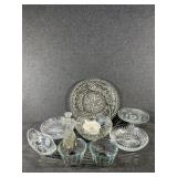 Glass Platter, Divided Dishes, Serving Bowl,