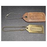 COACH Leather Bag Tag, COACH Antique Brass Bag Tag