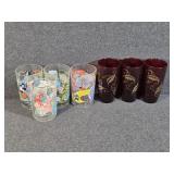 Ruby Red Tumblers W/Gold Leaf, Disney Promotional