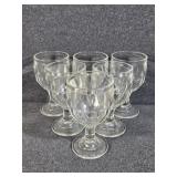Pressed Glass Footed Goblets (6)