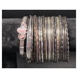 Silver Tone Womens Bangle Bracelets