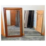 Antique Solid Wood Framed Mirror, Glass Mirror