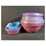 Pastel Colored Plastic Nesting Bowls, Oval P