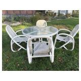 Round Glass Top Table with 4 Chairs