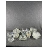 Clear Glassware Lidded Bowls(3), Serving Bowls,