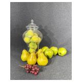 Glass Jar w/ Decorative Fruit