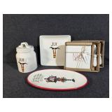 ï¿½JOYï¿½ Elf Canister & Plate, Square Cheese Board,