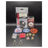 Badge Holder, Bowling Pins and Patches