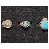 Sterling Rings with Turquoise Stones