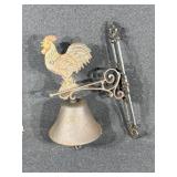 Cast Iron Wall Mounted Door Bell W/Rooster