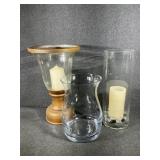 Glass & Metallic Hurricane Candle Holders With
