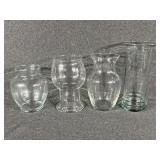 Clear Glass Vases (4)