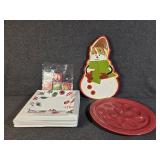 Longaberger Egg Platter Paprika, Square Holiday