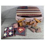 Longsberger Picnic Basket With Plaid Strip