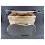 Wooden Crate, wooden Basket, Skateboard, Reacher