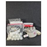 Practice Golf Balls, Head Cover, Sun-visor, Golf