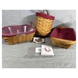 Longaberger woven and wood basket,
