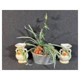 Succulents In AnOval Galvanized Container,