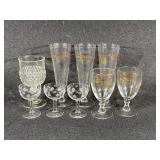 Diamond Cut Goblet, Sherbet Glasses, Water