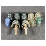 Glass Insulators (9), Ceramic (1)