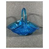 Aqua Blue Diamond Pointed Glass Basket