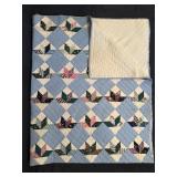 Hand Stitched Blue Quilt