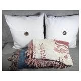 Decorative Pillows(2) and Blankets(2)