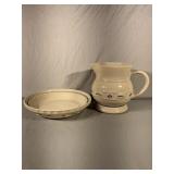 Longaberger Classic Blue Pitcher, Pie Baking Dish