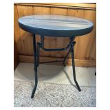 Round Glass Top Side Table Metal Frame