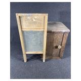 Washboard Co. Wooden Washboard, Wood Box