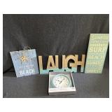 Beach / Laugh/ Surf Signs, Wall Clock