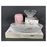 Mikasa Footed Bowl, Jewelite Oval Glass Platter