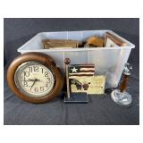 Wood Wall Clock, Wooden Sconces, Country Decor,