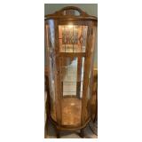 Honey Oak Curved Smaller Curio Cabinet