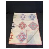 Pink Hand Stitched Diamond Pattern