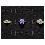 14kt Gold Rings with Tested Stones(3)